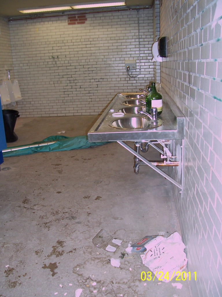 Bathroom destruction, Ward's Island, Toronto Islands