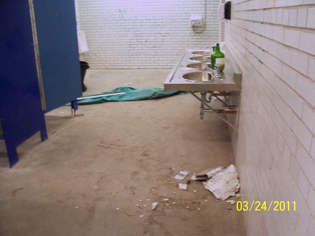 Bathroom destruction, Ward's Island, Toronto Islands