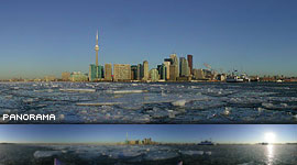 Kayaking in early morning ice, Inner Harbour, Toronto Islands