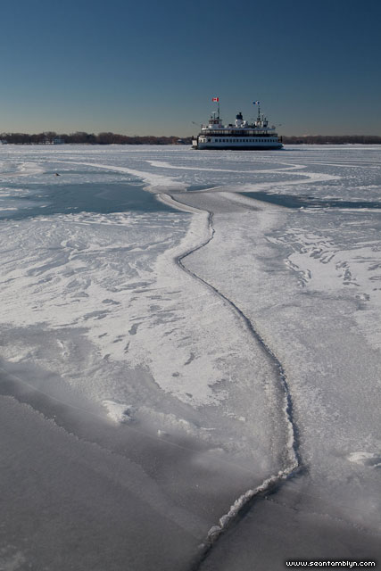 Ferry William Inglis in ice, Inner Harbour, Toronto Islands