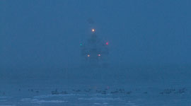Ferry William Inglis in ice, Wards Island, Toronto Islands
