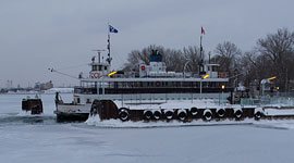 Ferry William Inglis in ice, Wards Island, Toronto Islands