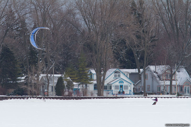 Parasailing on ice, Inner Harbour, Toronto Islands