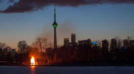 Equinox bonfire 2016, Ward's Island, Toronto Islands
