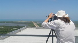 Sean Tamblyn focusing on space shuttle Atlantis, Cape Canaveral, Florida