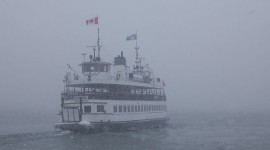 Ferry William Inglis in snowstorm, Inner Harbour, Toronto Islands