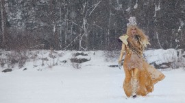 Fashion shoot in snow, Ward's Island, Toronto Islands