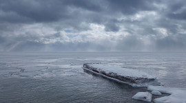 Breakwater covered in ice, Centre Island, Toronto Islands