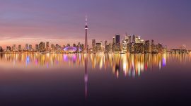 Toronto sunset skyline panorama, Center Island, Toronto Islands