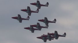 Snowbirds flying in formation, CIAS 2018, Canadian International Air Show 2018